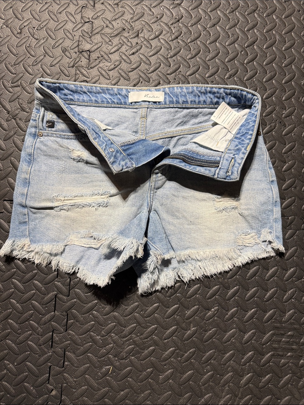 Women’s Light Blue Distressed Denim Shorts